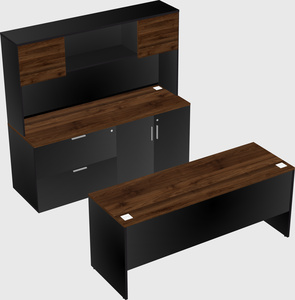 Parallel desk with credenza