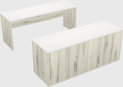 Parallel desk with credenza