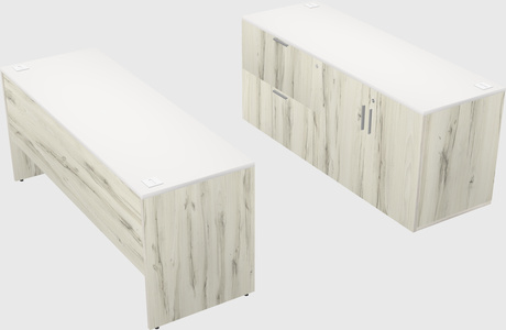 Parallel desk with credenza