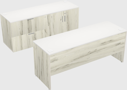 Parallel desk with credenza