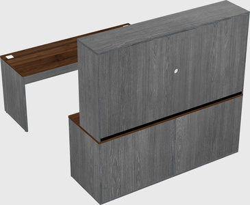 Parallel desk with credenza