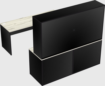 Parallel desk with credenza