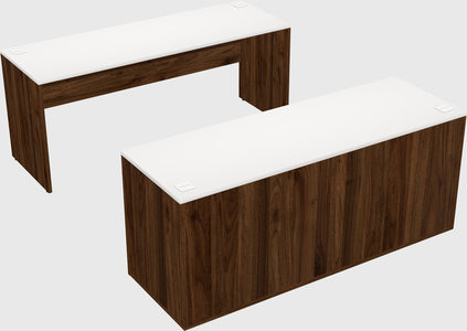 Parallel desk with credenza