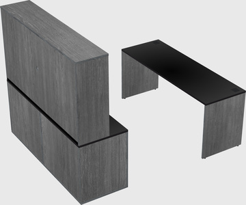 Parallel desk with credenza