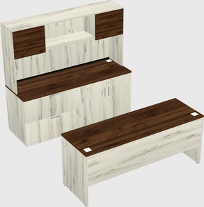 Parallel desk with credenza