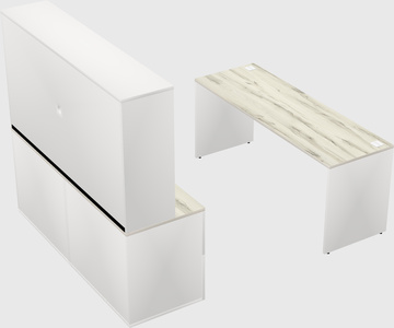 Parallel desk with credenza
