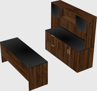 Parallel desk with credenza