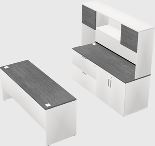 Parallel desk with credenza