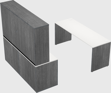 Parallel desk with credenza