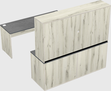 Parallel desk with credenza