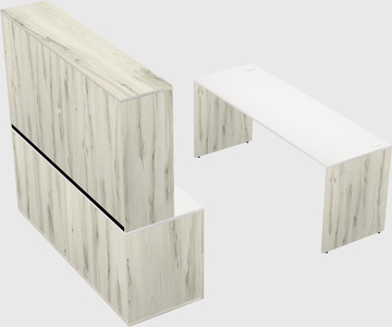 Parallel desk with credenza