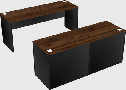Parallel desk with credenza