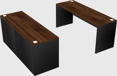 Parallel desk with credenza