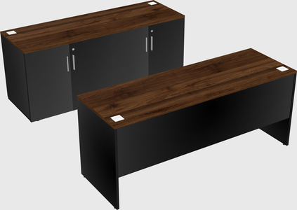 Parallel desk with credenza
