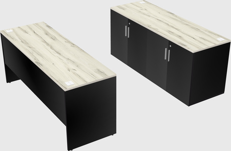 Parallel desk with credenza