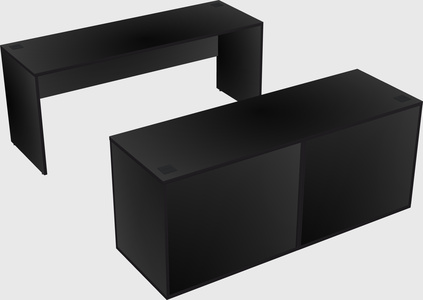 Parallel desk with credenza