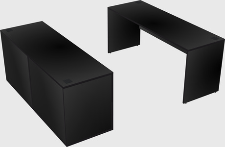 Parallel desk with credenza