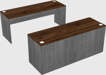 Parallel desk with credenza