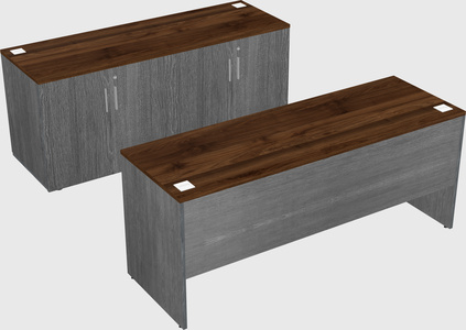 Parallel desk with credenza