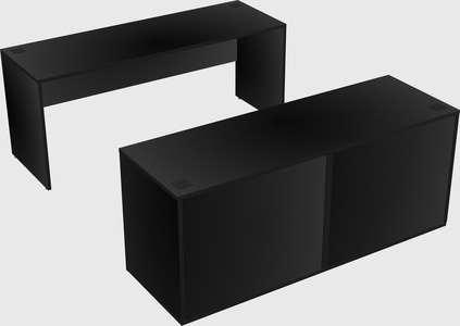 Parallel desk with credenza