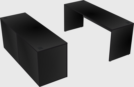 Parallel desk with credenza