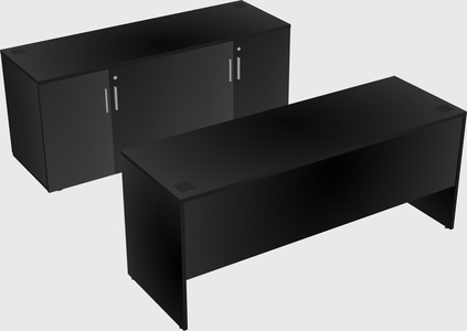 Parallel desk with credenza