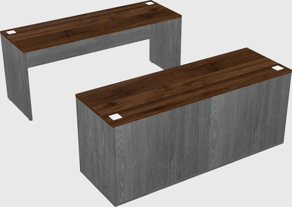 Parallel desk with credenza
