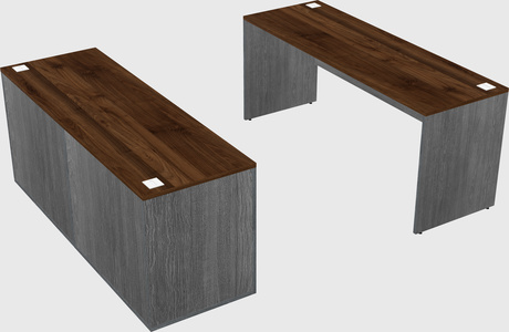 Parallel desk with credenza