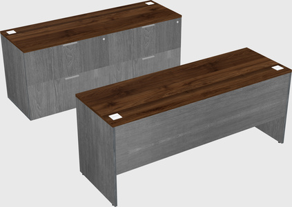 Parallel desk with credenza