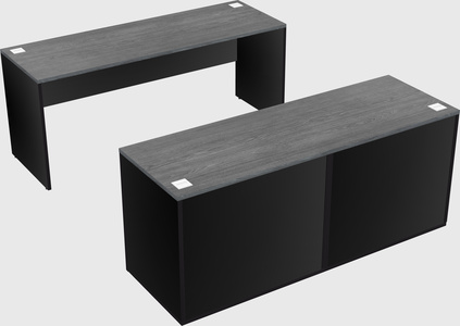 Parallel desk with credenza