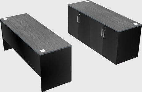 Parallel desk with credenza