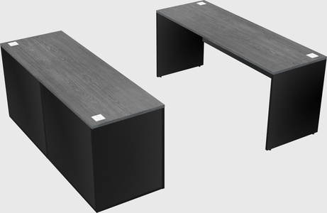 Parallel desk with credenza