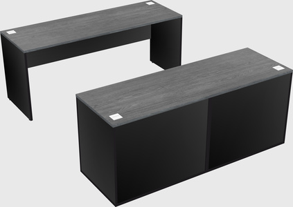 Parallel desk with credenza