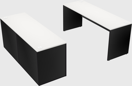Parallel desk with credenza