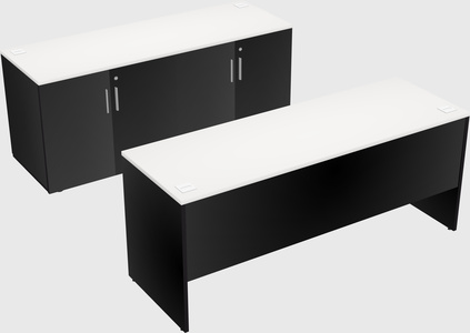 Parallel desk with credenza
