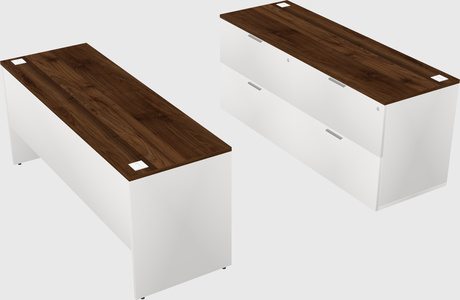 Parallel desk with credenza