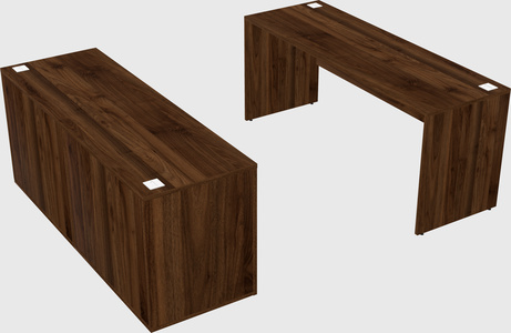 Parallel desk with credenza