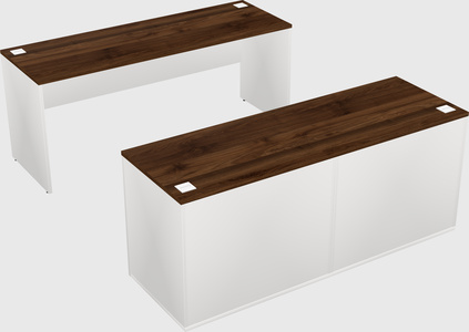 Parallel desk with credenza