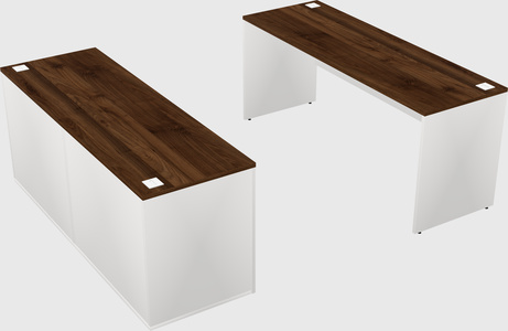 Parallel desk with credenza
