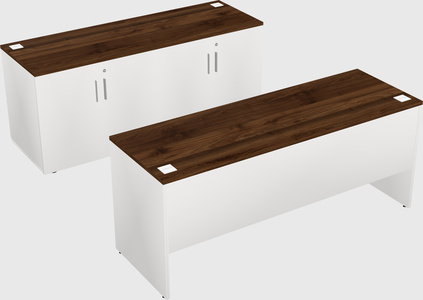 Parallel desk with credenza