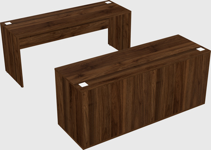 Parallel desk with credenza