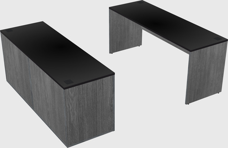 Parallel desk with credenza