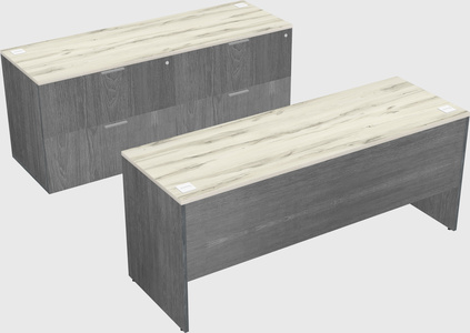 Parallel desk with credenza