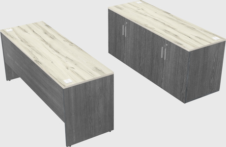 Parallel desk with credenza