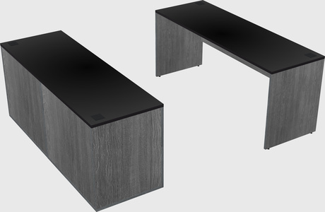 Parallel desk with credenza