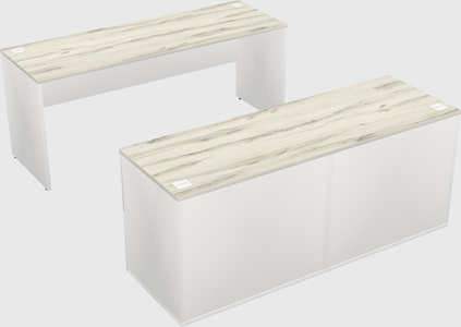 Parallel desk with credenza