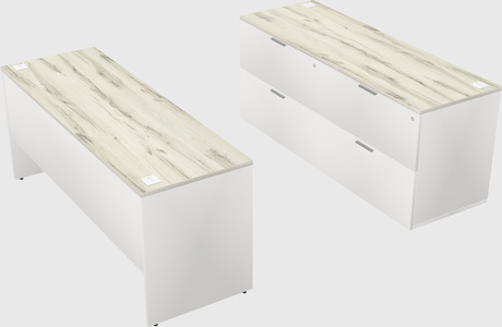 Parallel desk with credenza
