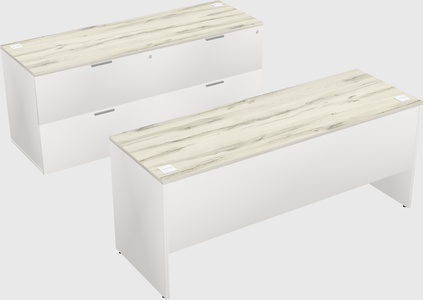 Parallel desk with credenza