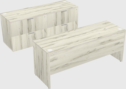 Parallel desk with credenza