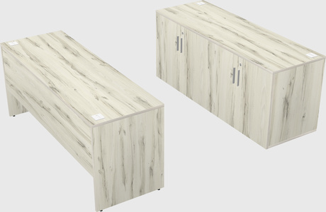 Parallel desk with credenza